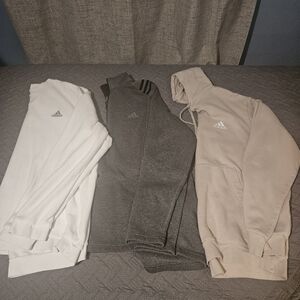 Adidas Men's Hoodie and Sweatshirt Trio - Size Large
